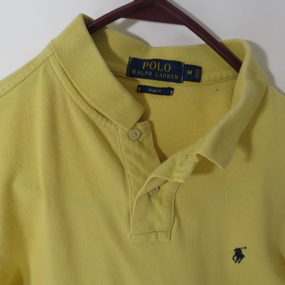 Polo Ralph Lauren Yellow Polo Shirt Womens Slim Fit Medium